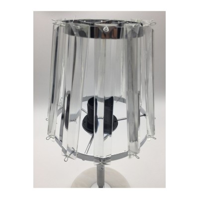 Gümüş Kristal Cam Abajur, Mermer Ayaklı Dekoratif Masa Lambası
