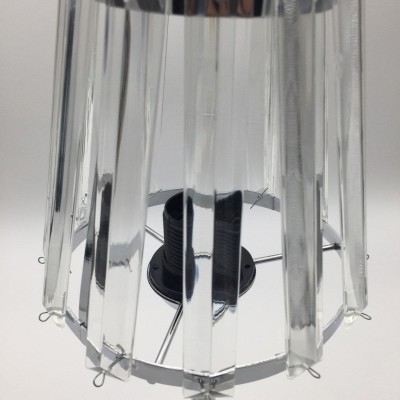 Gümüş Kristal Cam Abajur, Mermer Ayaklı Dekoratif Masa Lambası